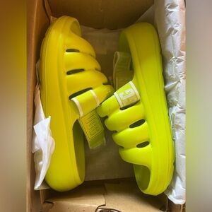 Lime green , Ugg slides ,great condition